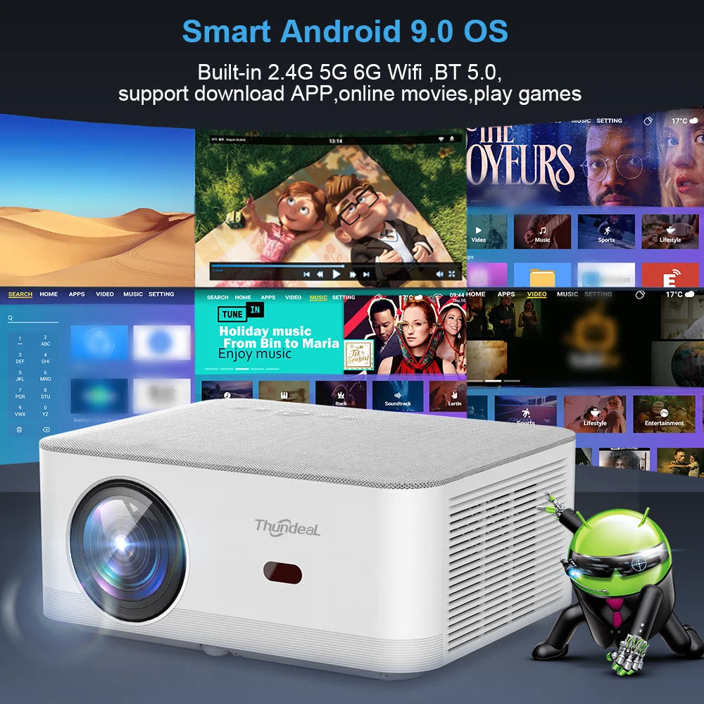 5G Wi-Fi Home Theater Mini Projector - 3D